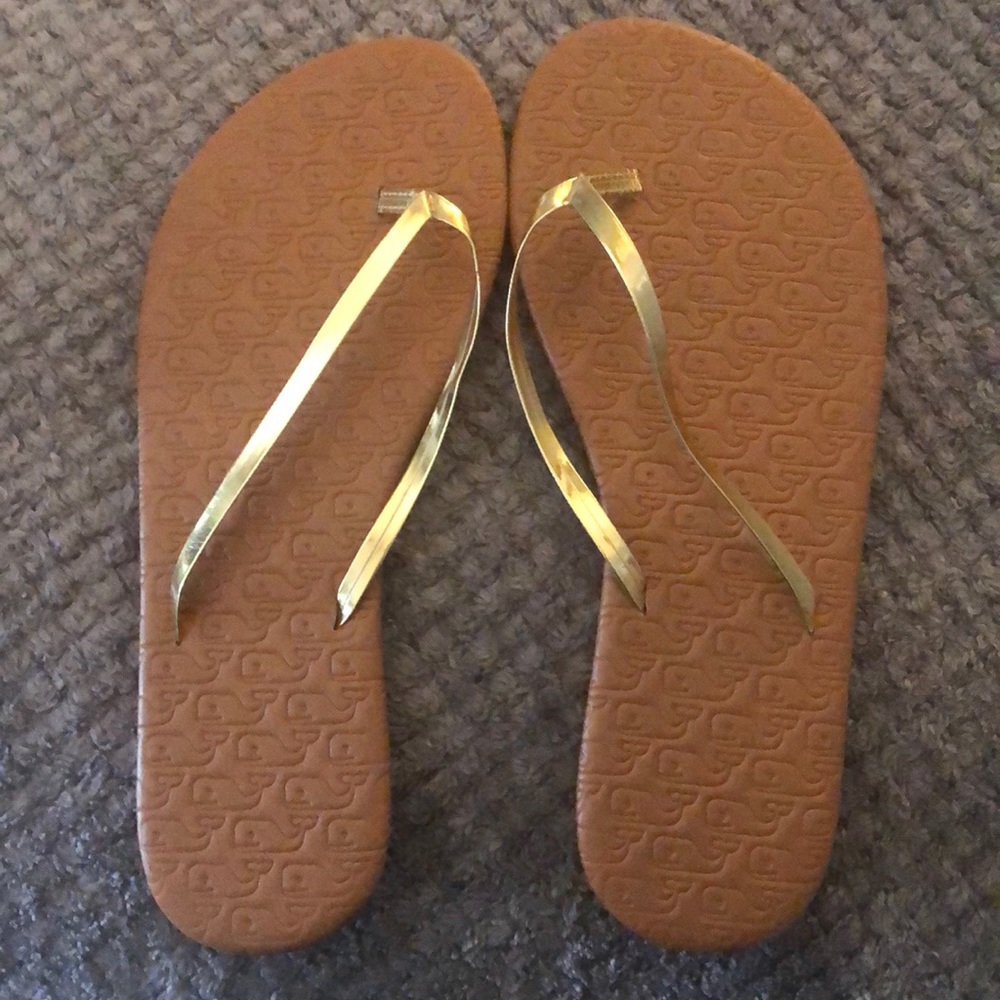Vineyard Vines Gold Flip Flops